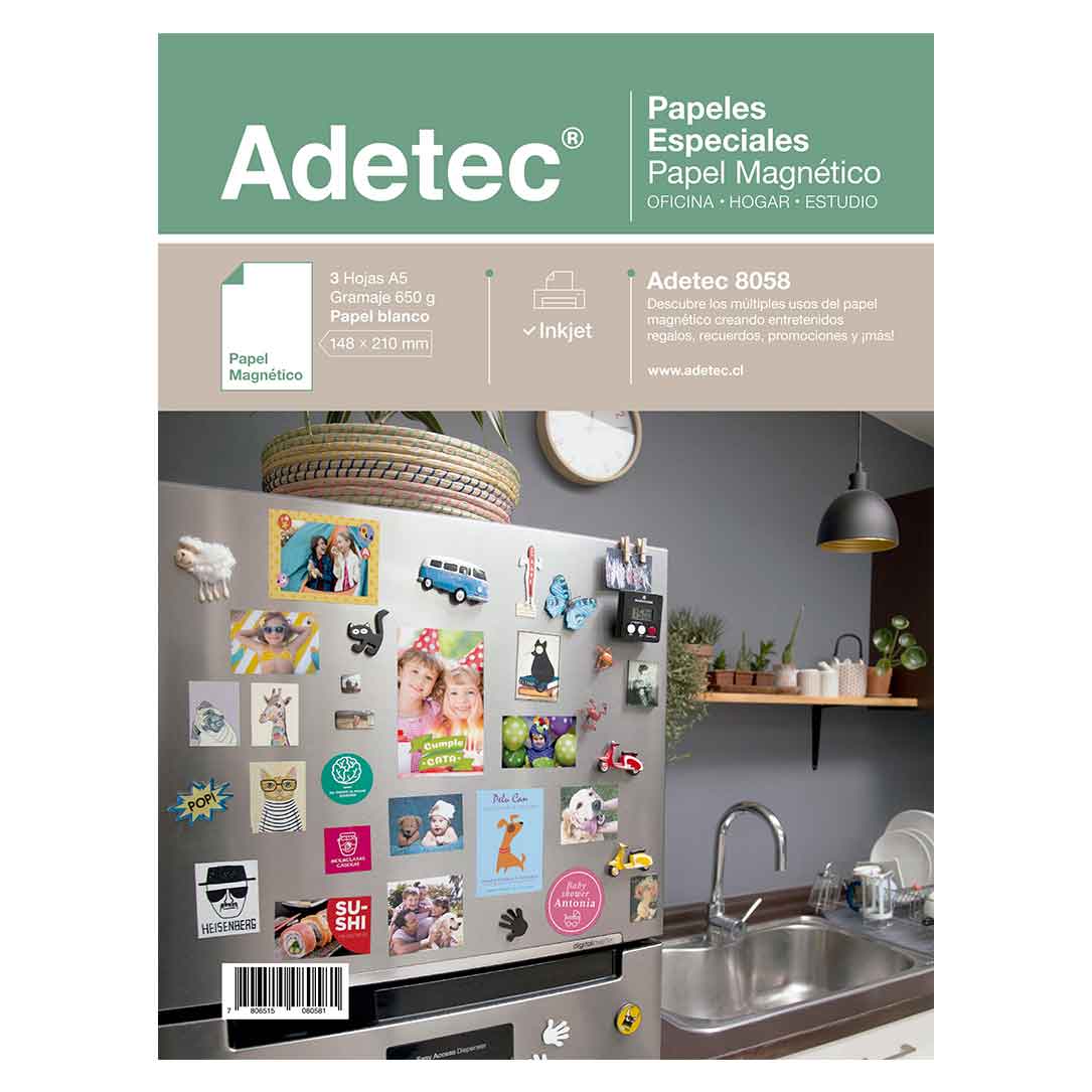 Adetec - PAPEL MAGNETICO FORMATO A5 MATE INKJET