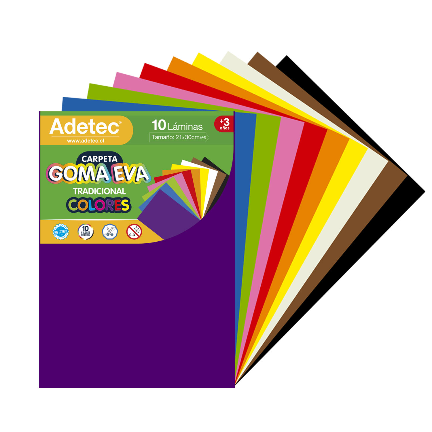 Goma Eva Adhesiva A4 Pack x 10